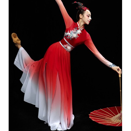 Women's chinese dresses hanfu fairy performance dresses traditional classical fan umbrella dance dresses
